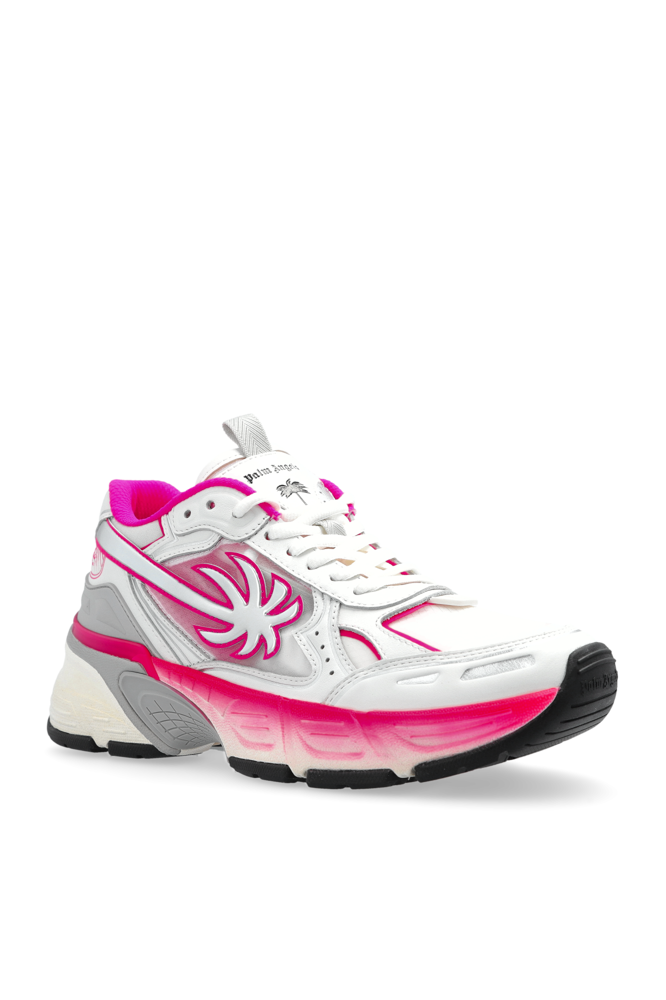 【関税＆送料込み】Palm Angels Fluorescent Sneakers Pa4 PA 4 FLUO SNEAKERS in YELLOW FLUO - SILVER for Men | Palm